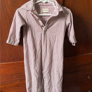 Striped Red and White Kids One-Piece Romper